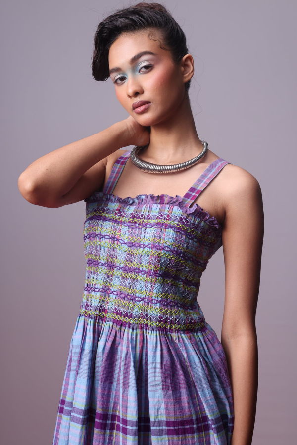 IKKIVI Lamara Smocked Dress