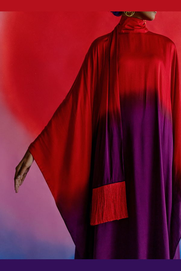 IKKIVI Leheriya Round Collar Dress