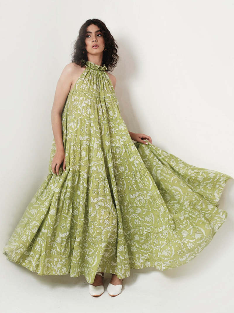 IKKIVI Lila Pear Dress - Green