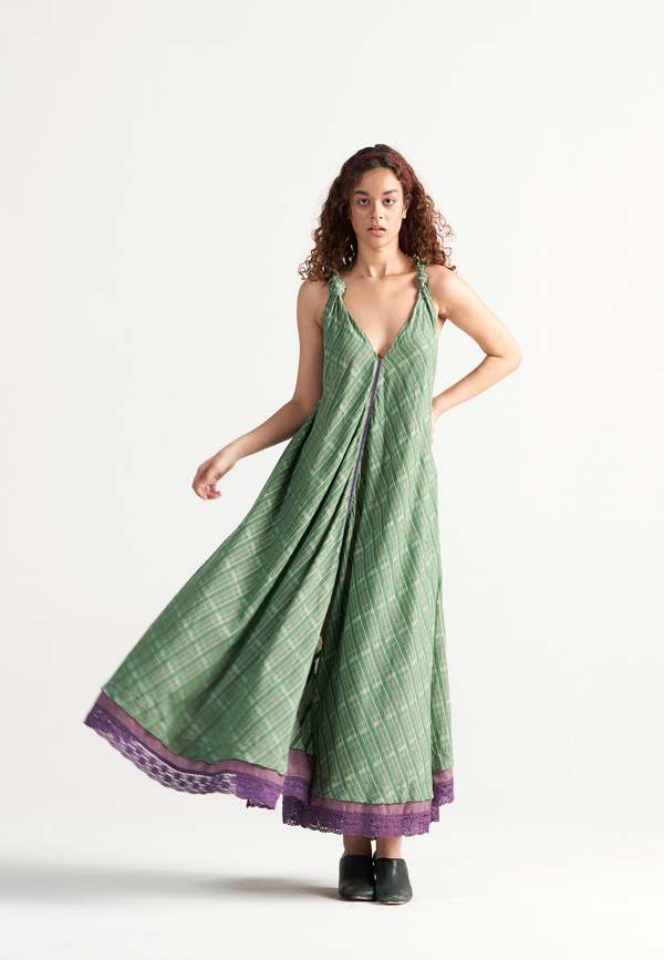 IKKIVI Madeleine Green Garden Maxi Dress - Green