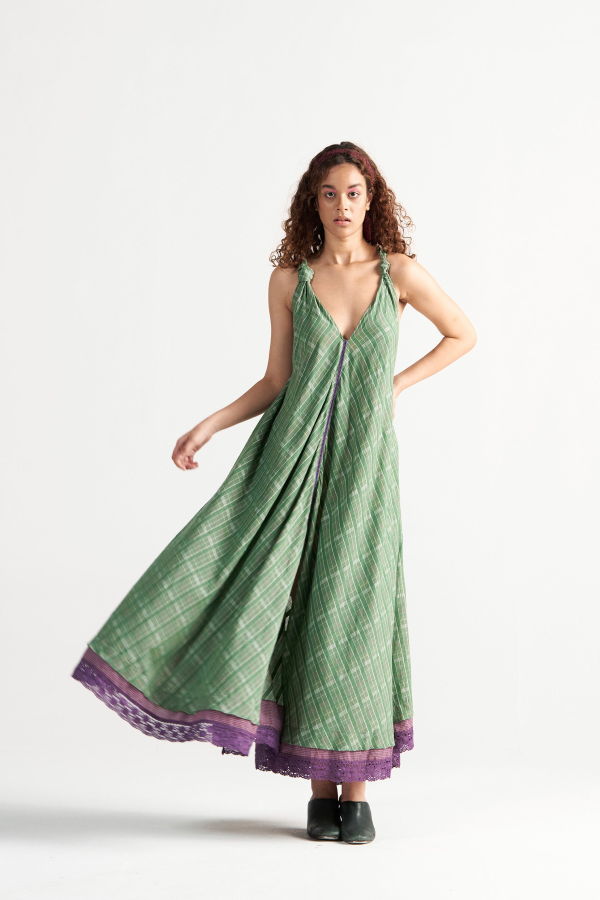 IKKIVI Madeleine Green Garden Maxi Dress - Green