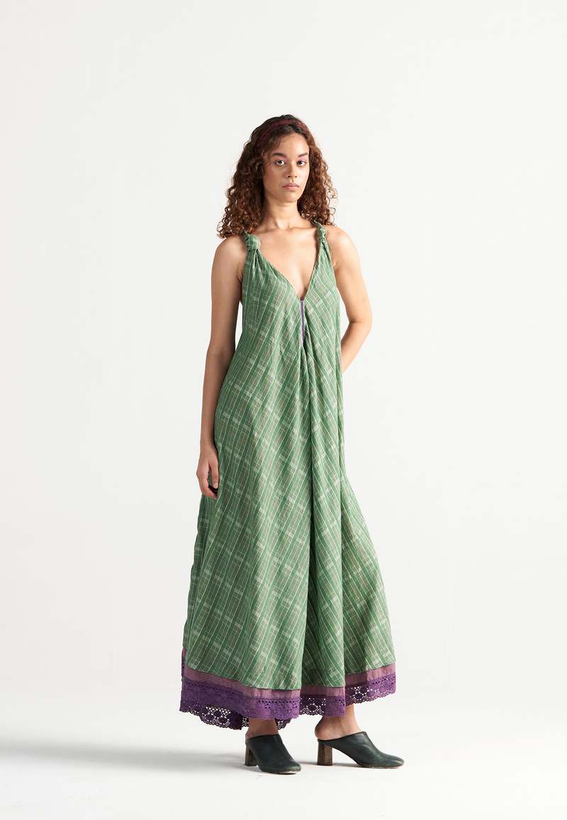 IKKIVI Madeleine Green Garden Maxi Dress - Green