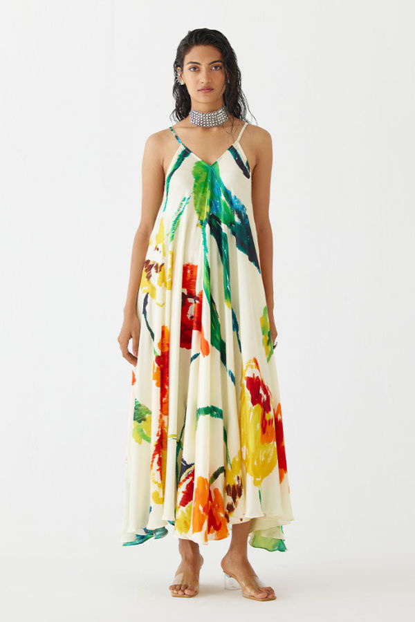 IKKIVI Monet Strappy Dress - Off-White