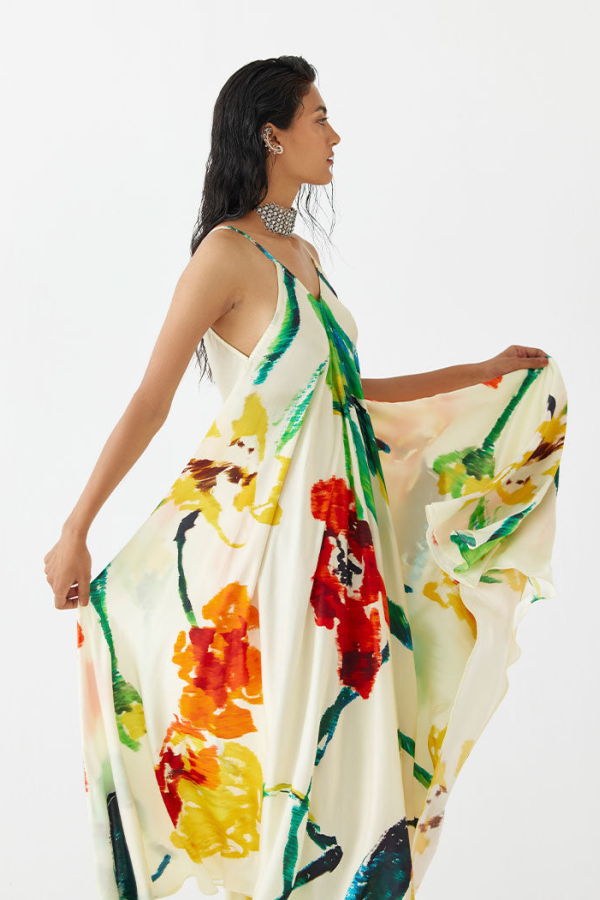 IKKIVI Monet Strappy Dress - Off-White