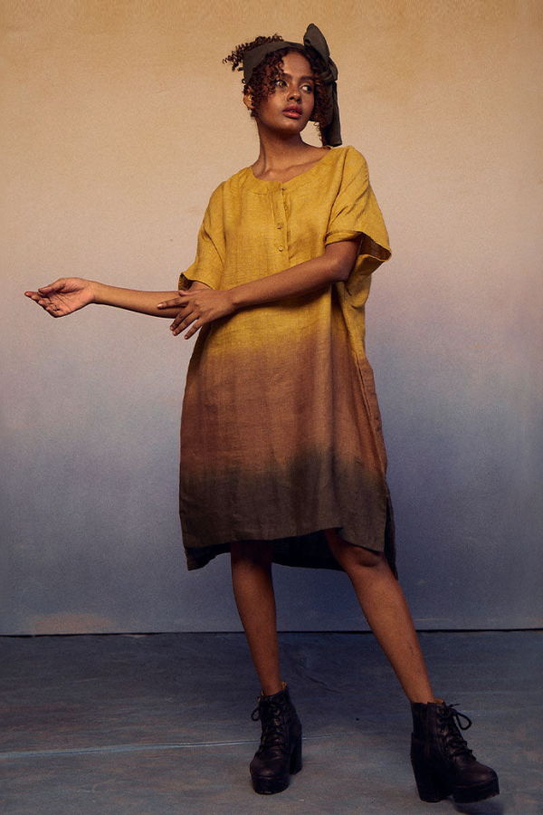 IKKIVI Ombre Block Dress