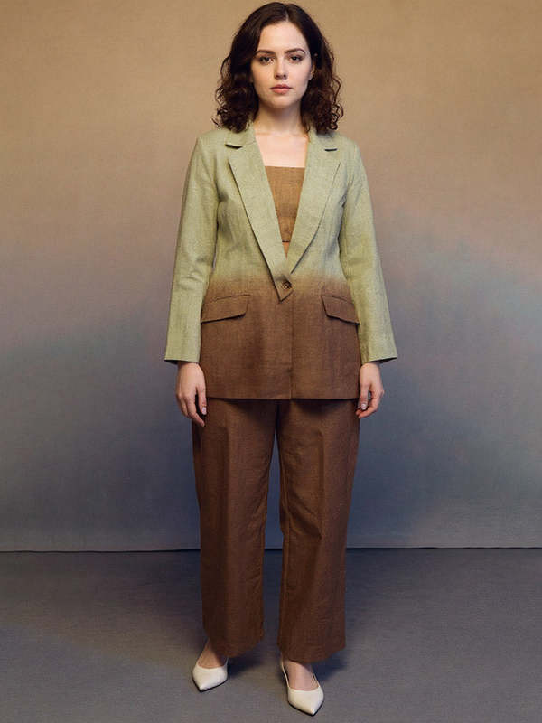 IKKIVI Ombre Classic Suit Set - Pastel Green / Cocoa