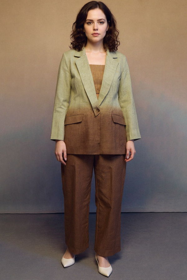 IKKIVI Ombre Classic Suit Set - Pastel Green / Cocoa
