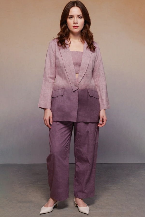 IKKIVI Ombre Classic Suit Set - Lavender Plum