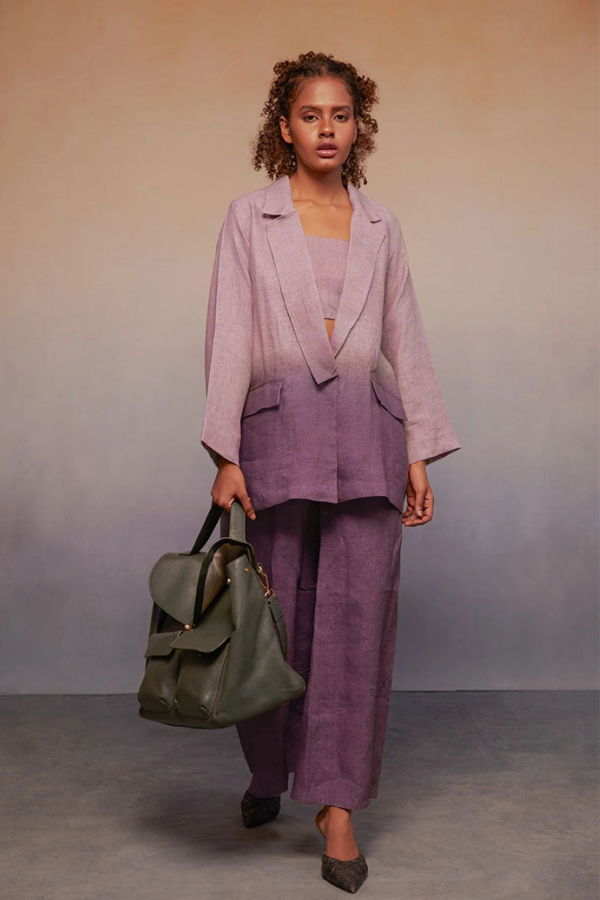 IKKIVI Ombre Classic Suit Set - Lavender Plum