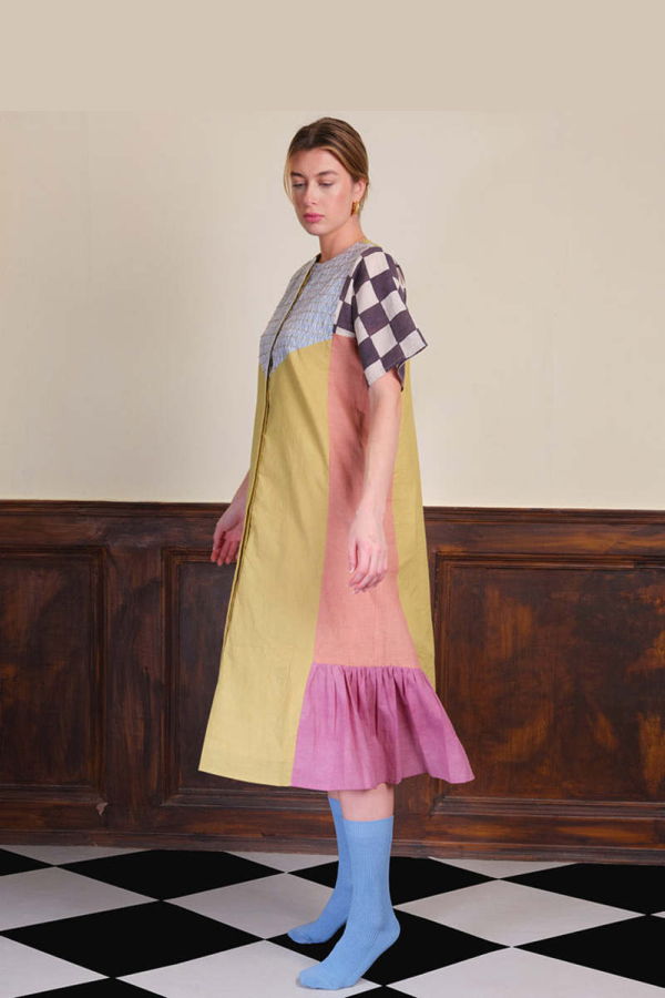 IKKIVI Painted By Moss Midi Dress