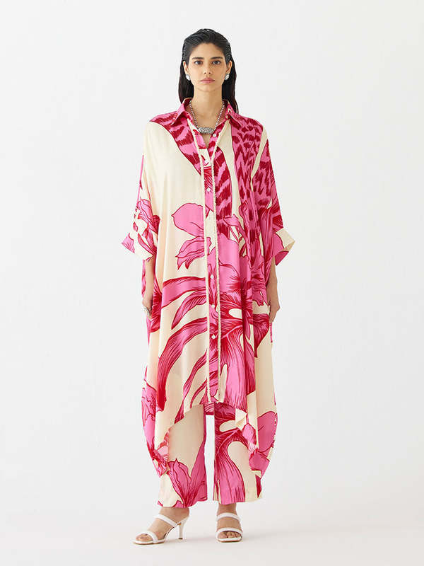 IKKIVI Pink Aphrodite Kimono Set - Pink