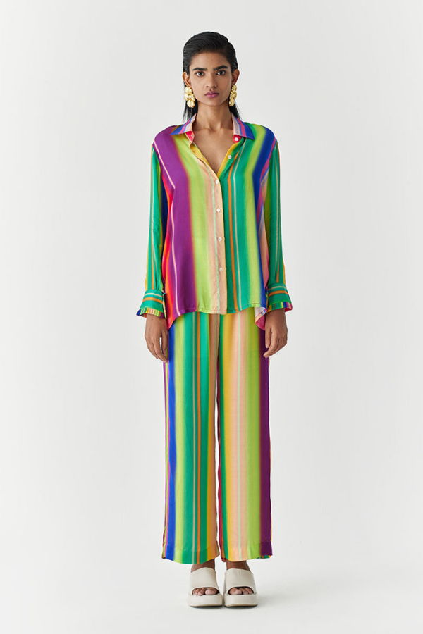 IKKIVI Rainbow Shirt & Trousers Co-ord Set - Multi-Color