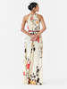 IKKIVI Red Crane Halter Dress - Off-White - Thumbnail 3