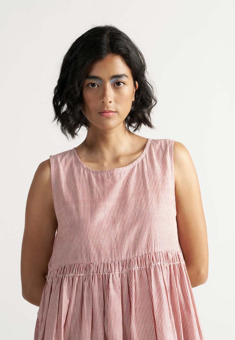 IKKIVI Simply Her Crimson Line Dress - Red