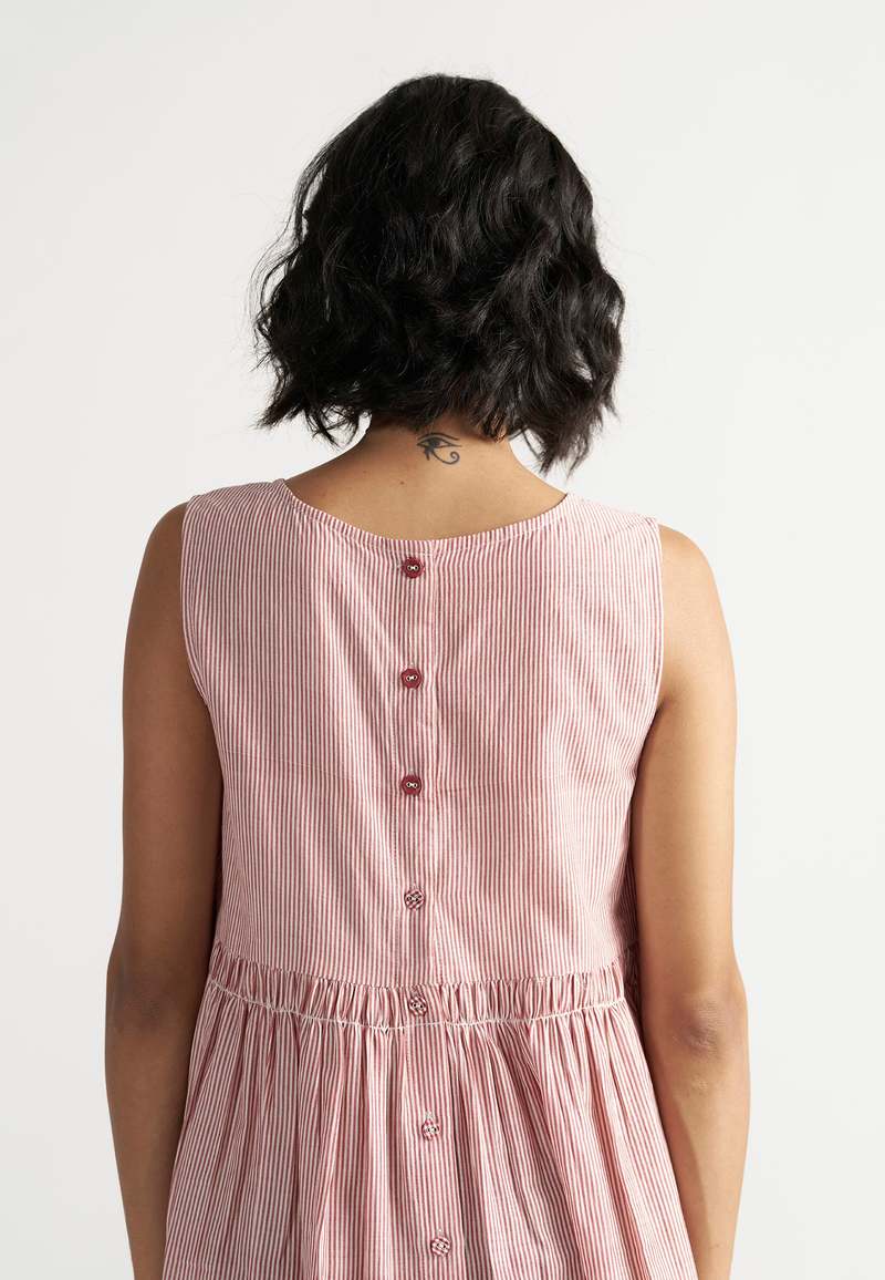 IKKIVI Simply Her Crimson Line Dress - Red