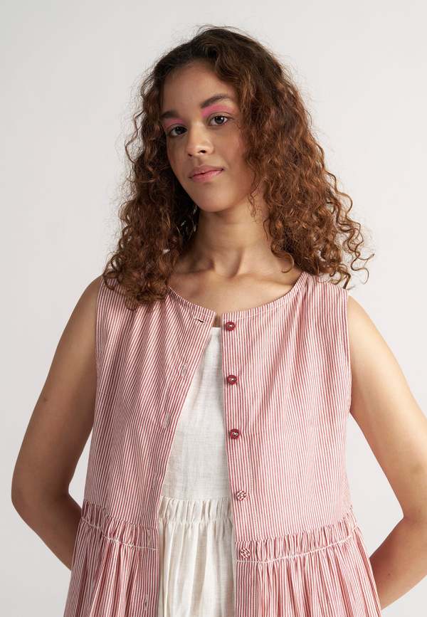 IKKIVI Simply Her Crimson Line Dress - Red