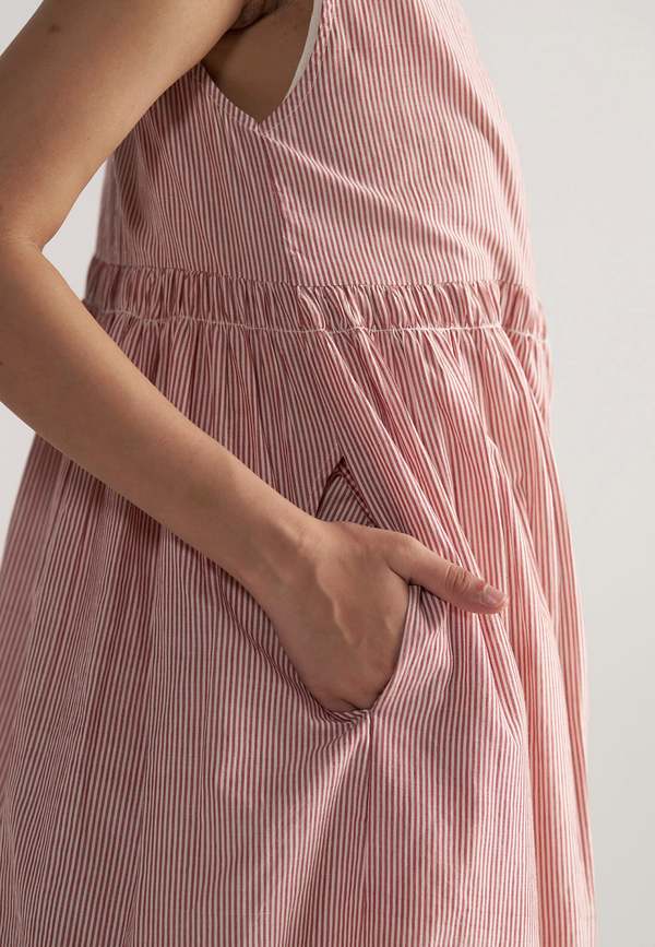 IKKIVI Simply Her Crimson Line Dress - Red