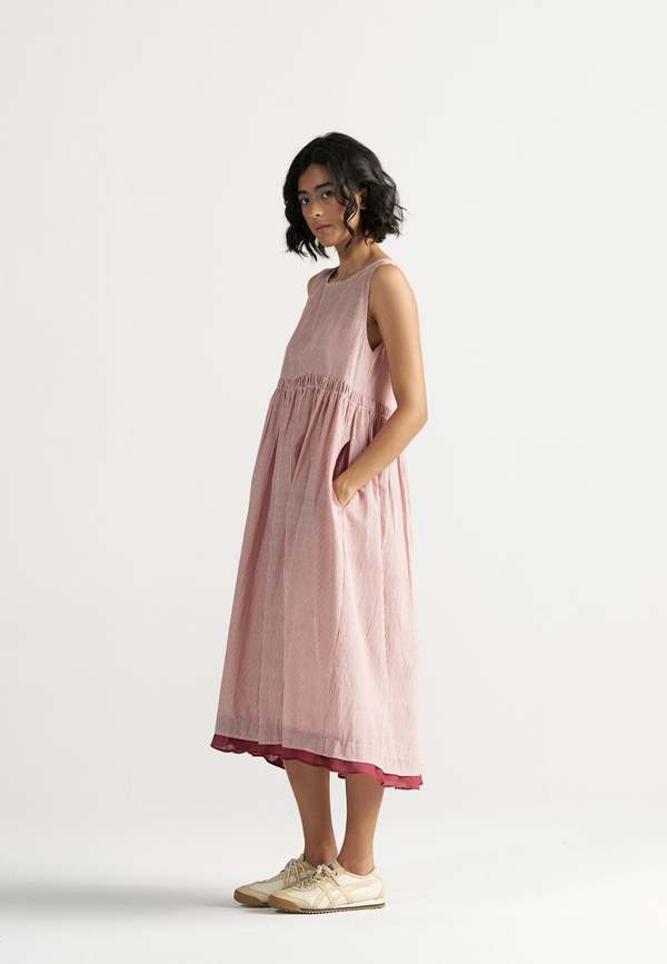 IKKIVI Simply Her Crimson Line Dress - Red