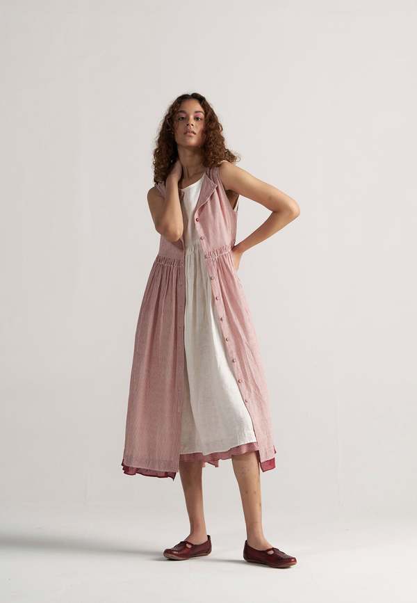 IKKIVI Simply Her Crimson Line Dress - Red