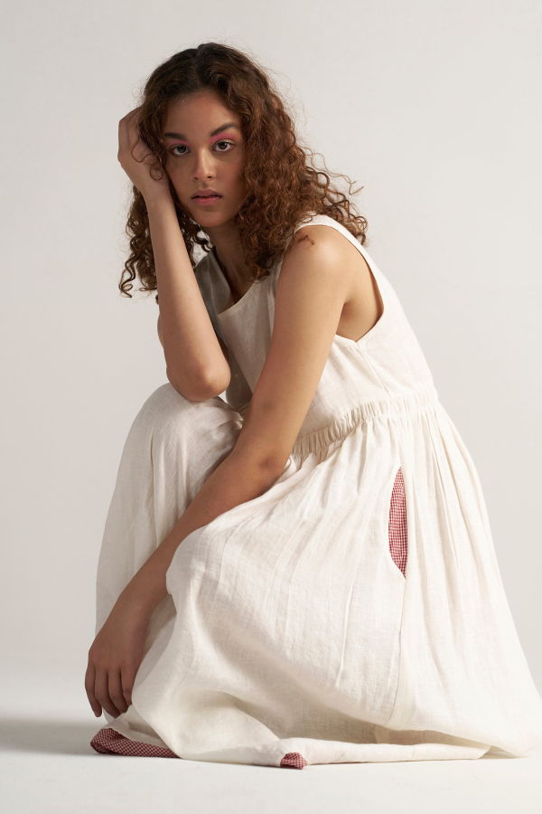 IKKIVI Simply Her Ivory Dress - Off-White