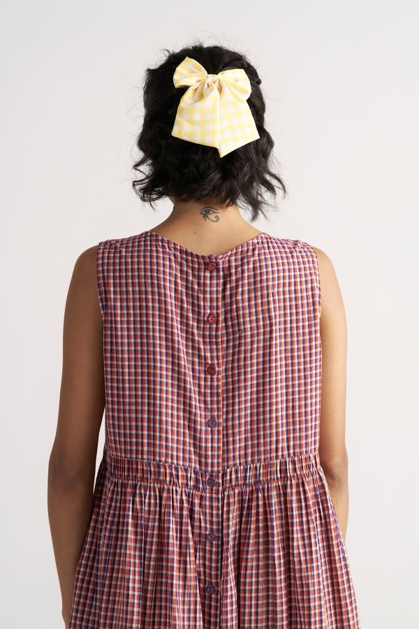 IKKIVI Simply Her School Grid Dress - Red