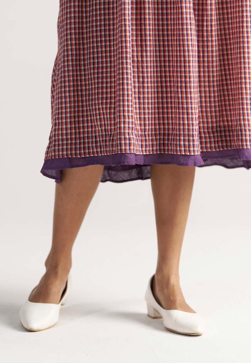 IKKIVI Simply Her School Grid Dress - Red