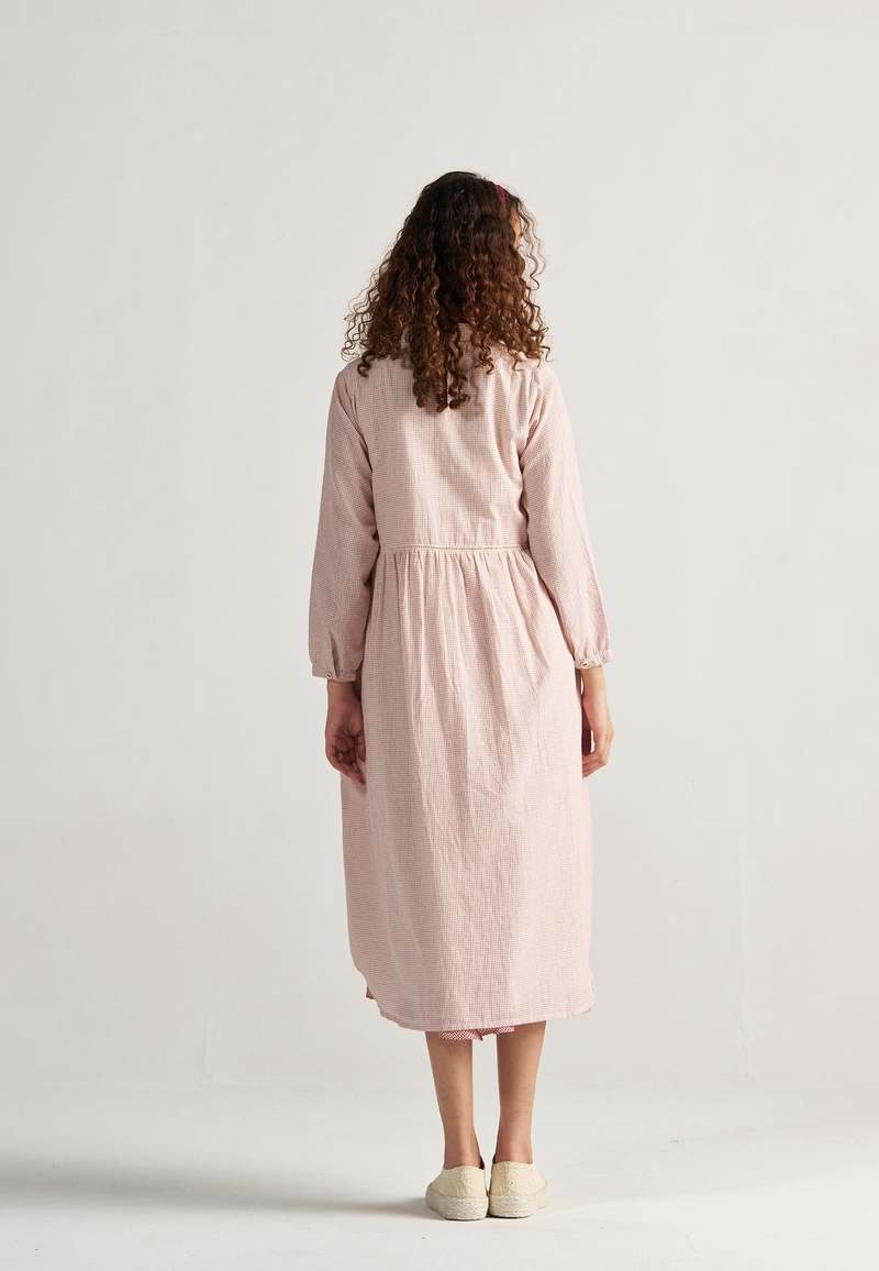 IKKIVI Table For Two Regular Grid Dress - Red