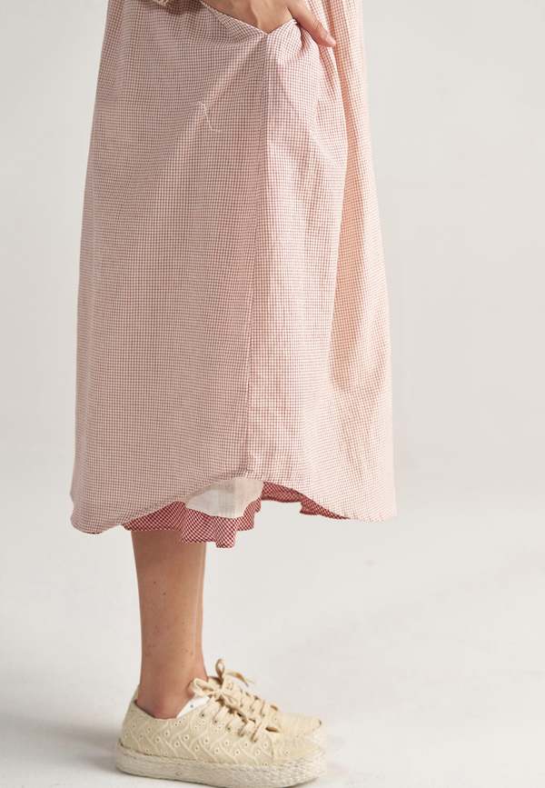 IKKIVI Table For Two Regular Grid Dress - Red