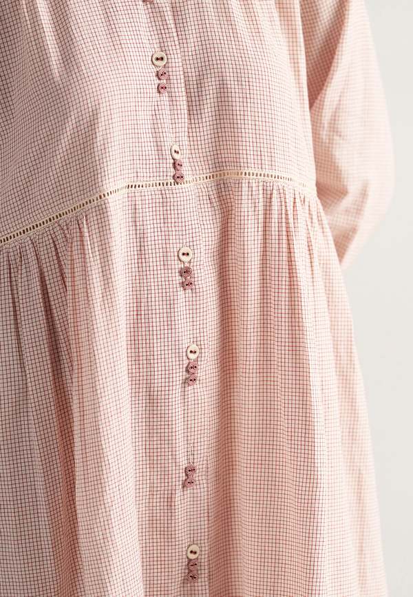 IKKIVI Table For Two Regular Grid Dress - Red