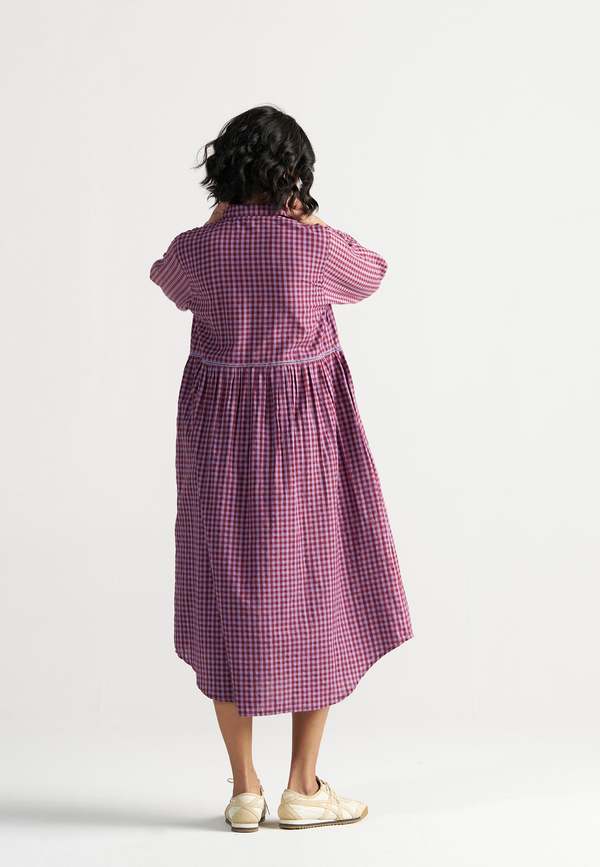 IKKIVI Table For Two Tea Plum Dress - Purple