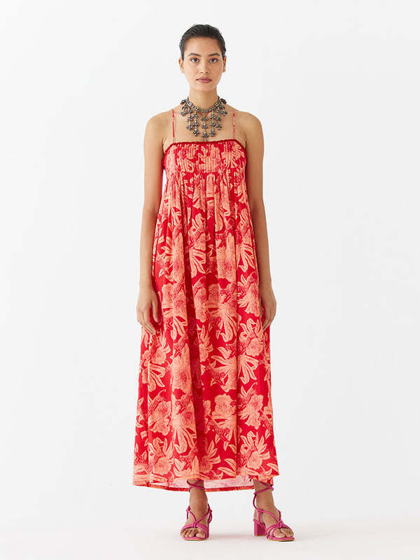 IKKIVI Talon Strappy Dress - Red