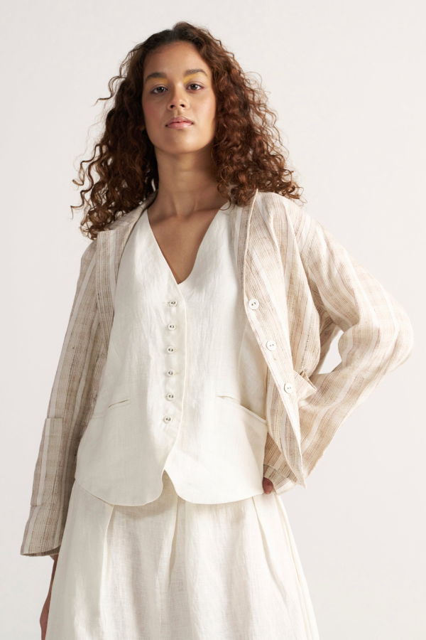 IKKIVI Tea Room Organic Blazer - Off-White