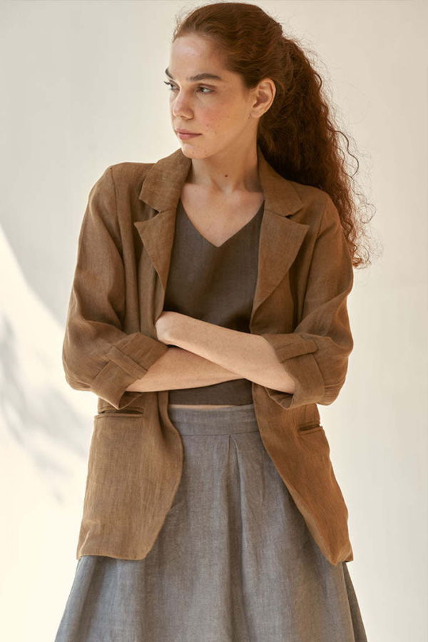 IKKIVI Today's Mood Brown Skirt Set