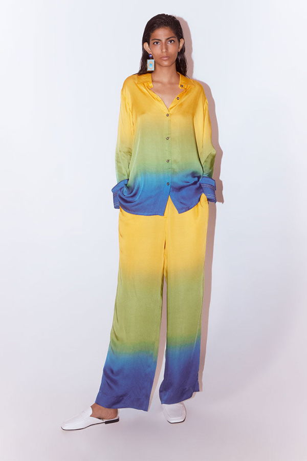 IKKIVI Tropical Leheriya Co-ord Set