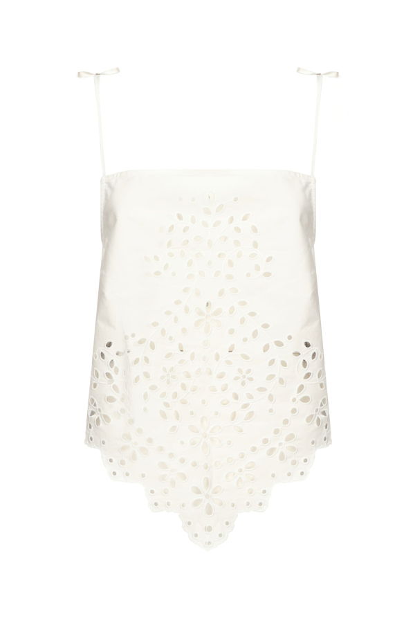 Self-Portrait Cotton Embroidered Top - White