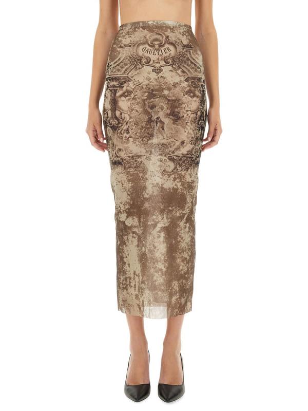 Jean Paul Gaultier Long Medallion Skirt - Nude
