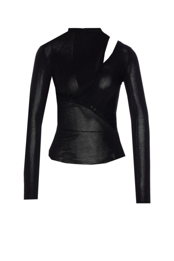 Self-Portrait Cut Out Knit Top - Black