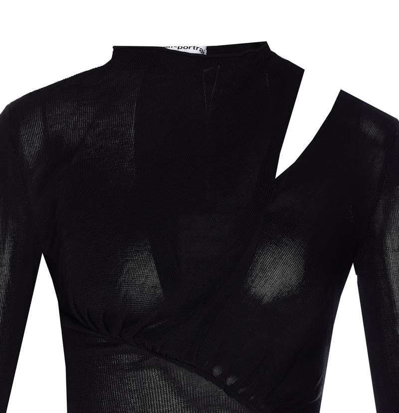 Self-Portrait Cut Out Knit Top - Black
