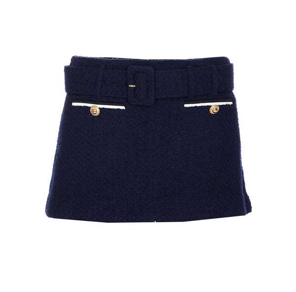 Self-Portrait Boucle Skort - Blue Self-Portrait Boucle Skort - Blue