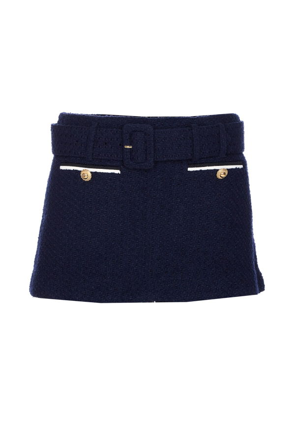 Self-Portrait Boucle Skort - Blue
