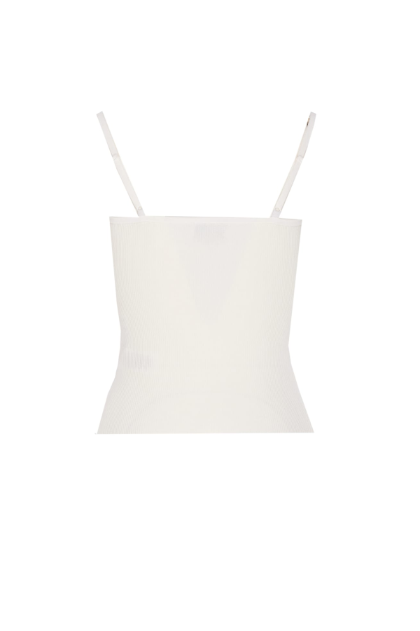 Self-Portrait Lace Trim Knit Top - White