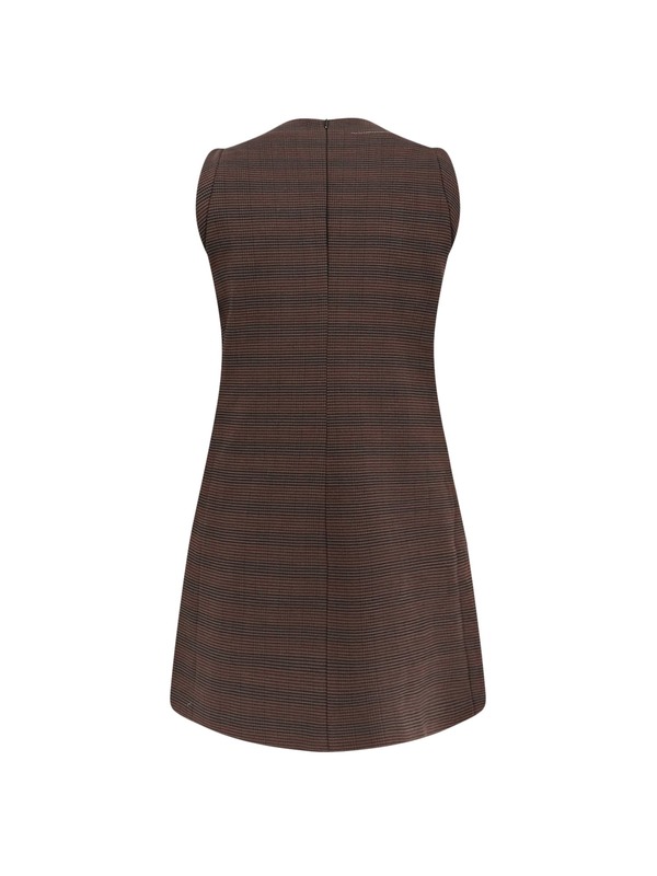 MM6 Maison Margiela Wool Blend Short Dress - Brown/Black