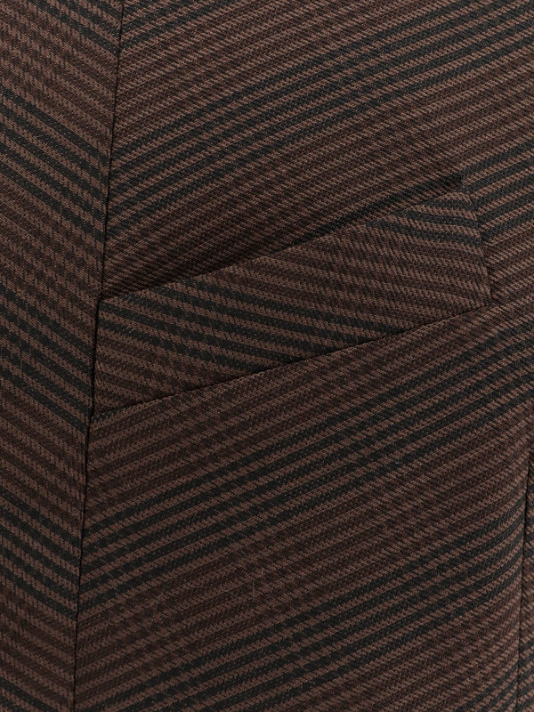 MM6 Maison Margiela Wool Blend Short Dress - Brown/Black