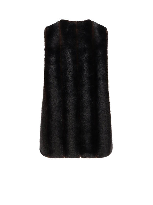 MM6 Maison Margiela Faux Shearling Short Dress - Brown