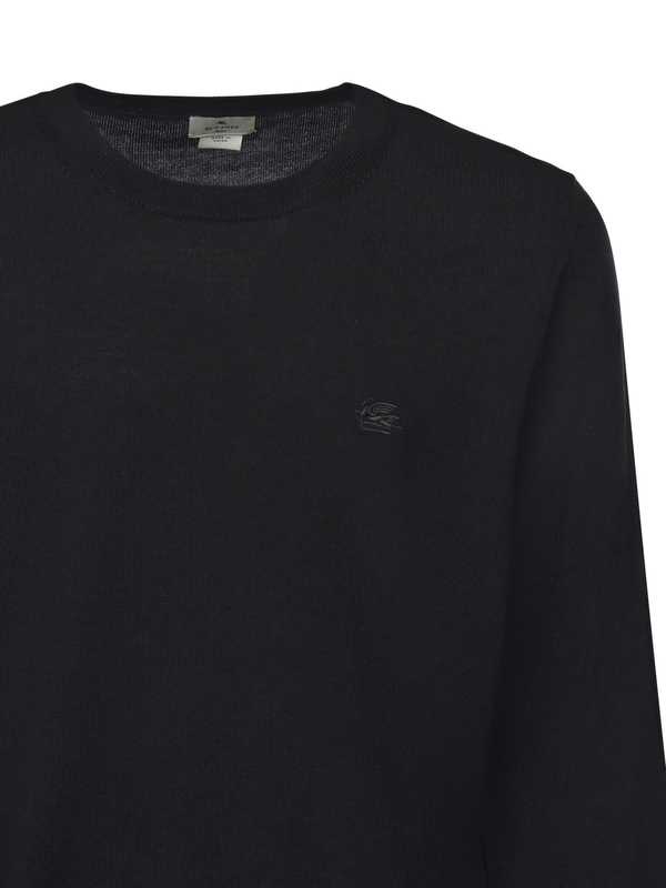 Etro Wool Sweater With Embroidered Monogram Sweater