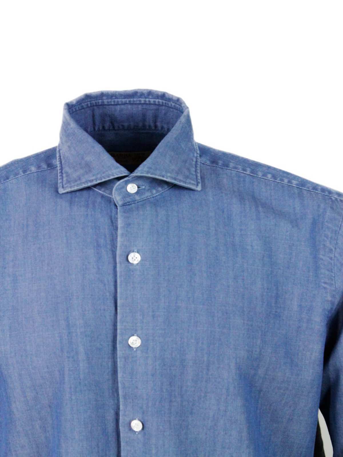 Barba Napoli Shirt - Denim - Image 4 of 4