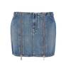 Jean Paul Gaultier Mini Denim Front Zipped Skirt - Blue - Thumbnail 1
