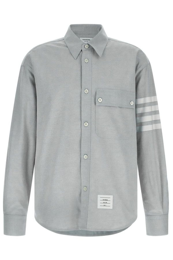 Thom Browne 4bar Flannel Shirt - Gray