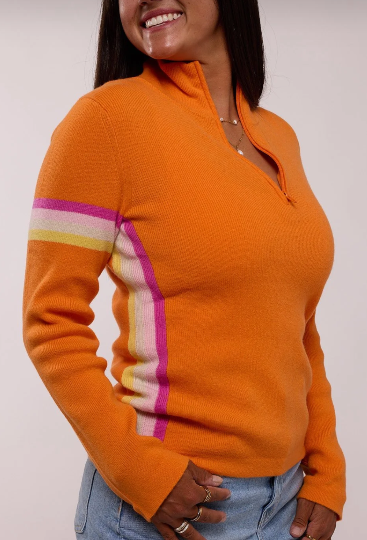 Alpine Revival Powder Day 1/2 Zip Sweater - Sunset - Image 1 of 8