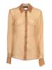 Fabiana Filippi Organza Basic Shirt With Galassia Embroidered Collar - Brown - Thumbnail 1